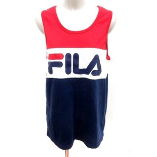 フィラ(FILA)のフィラ FILA カットソー Uネック ノースリーブ L 赤 レッド 紺 (カットソー(半袖/袖なし))