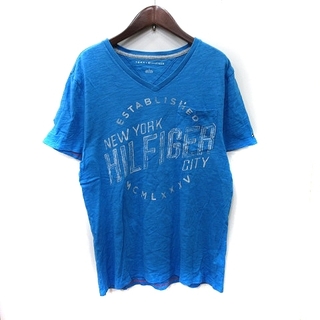 トミーヒルフィガー(TOMMY HILFIGER)のトミーヒルフィガー Tシャツ カットソー 半袖 M 青 ブルー /YI(Tシャツ/カットソー(半袖/袖なし))
