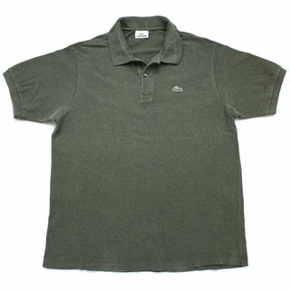 ラコステ(LACOSTE)の90s LACOSTEラコステ ワンポイント コットン 鹿の子 ポロシャツ 杢グリーン 6★155 オールド フレンチ ユーロ ヨーロッパ(ポロシャツ)