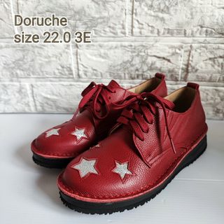 Doruche ステッチダウンシューズ レッド 22.0cm 日本製(スニーカー)