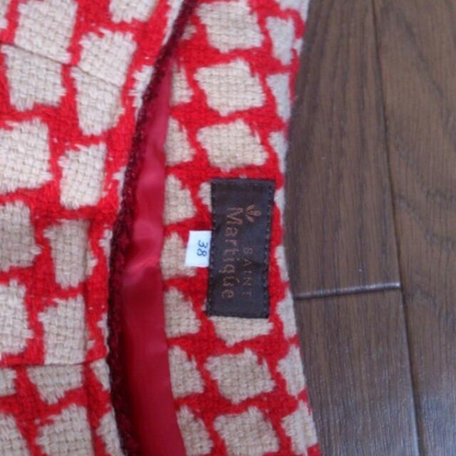 aquagirl(アクアガール)の赤×白膝丈スカート レディースのスカート(ひざ丈スカート)の商品写真