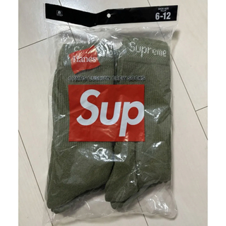 Supreme - Supreme Hanes Crew Socks (4 Pack) Olive