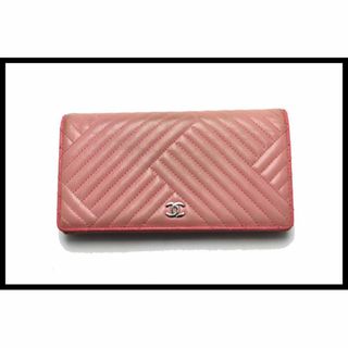 CHANEL - シャネル 22番台 シェブロン SV金具 2つ折り長財布■05se2315552