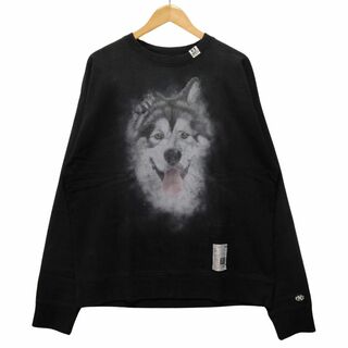 ミハラヤスヒロ(MIHARAYASUHIRO)のMIHARA YASUHIRO ミハラヤスヒロ 24SS Distressed Dog Printed Sweatshirt スウェット ブラック×グレー サイズ46 正規品 / 34627(スウェット)