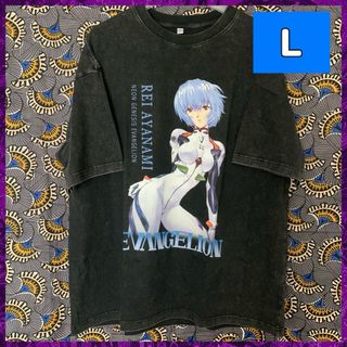 L エヴァ エヴァンゲリオン Tシャツ ビンテージ 古着 アニメ 綾波 レイ 紫(Tシャツ/カットソー(半袖/袖なし))