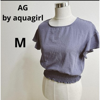 エージーバイアクアガール(AG by aquagirl)のAG by aquagirl】ウエストギャザー　フリル　ノースリーブ(カットソー(半袖/袖なし))