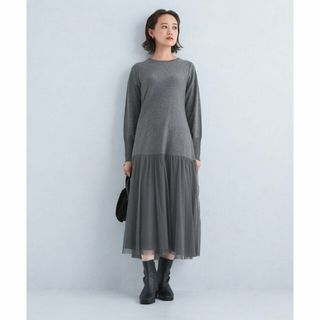 ユナイテッドアローズグリーンレーベルリラクシング(UNITED ARROWS green label relaxing)の【MD.GRAY】チュール ドッキング ワンピース -ウォッシャブル-(ロングワンピース/マキシワンピース)