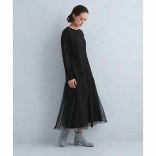 ユナイテッドアローズグリーンレーベルリラクシング(UNITED ARROWS green label relaxing)の【BLACK】チュール ドッキング ワンピース -ウォッシャブル-(ロングワンピース/マキシワンピース)