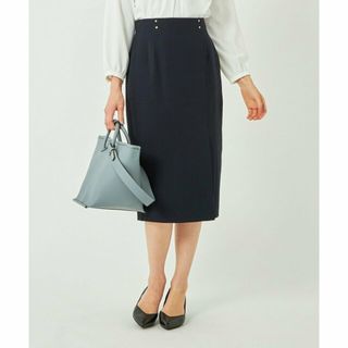 ユナイテッドアローズグリーンレーベルリラクシング(UNITED ARROWS green label relaxing)の【NAVY】クレフィ スリット タイトスカート -マシンウォッシャブル・ストレッチ・防シワ- ◇No01◇(ひざ丈スカート)