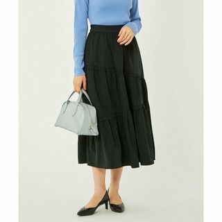 ユナイテッドアローズグリーンレーベルリラクシング(UNITED ARROWS green label relaxing)の【BLACK】タフタ ランダム ティアード スカート(ロングスカート)