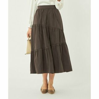 ユナイテッドアローズグリーンレーベルリラクシング(UNITED ARROWS green label relaxing)の【DK.BROWN】タフタ ランダム ティアード スカート(ロングスカート)