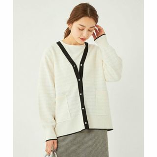 ユナイテッドアローズグリーンレーベルリラクシング(UNITED ARROWS green label relaxing)の【OFF WHITE】ツィーディー ラメ ミドル カーディガン -ウォッシャブル-(カーディガン)