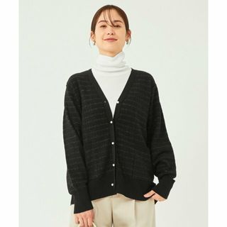 ユナイテッドアローズグリーンレーベルリラクシング(UNITED ARROWS green label relaxing)の【BLACK】ツィーディー ラメ ミドル カーディガン -ウォッシャブル-(カーディガン)