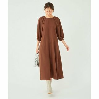 ユナイテッドアローズグリーンレーベルリラクシング(UNITED ARROWS green label relaxing)の【MD.BROWN】コンシャス キリカエ 7分袖 フレア ワンピース(ロングワンピース/マキシワンピース)