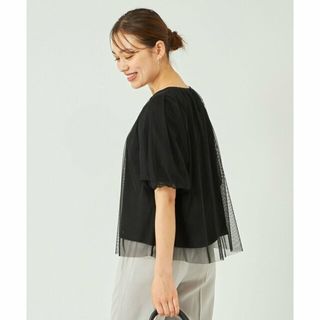 ユナイテッドアローズグリーンレーベルリラクシング(UNITED ARROWS green label relaxing)の【BLACK】カサネチュール ショートスリーブ プルオーバー ニット -ウォッシャブル-(ニット/セーター)