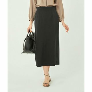 ユナイテッドアローズグリーンレーベルリラクシング(UNITED ARROWS green label relaxing)の【BLACK】ダブルサテン Iライン ナロー タイトスカート -ストレッチ・防シワ-(ロングスカート)