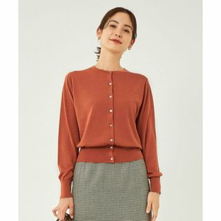 ユナイテッドアローズグリーンレーベルリラクシング(UNITED ARROWS green label relaxing)の【ORANGE】シルク クルーネック カーディガン(カーディガン)