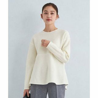 ユナイテッドアローズグリーンレーベルリラクシング(UNITED ARROWS green label relaxing)の【OFF WHITE】ウーリー カノコ ペプラム プルオーバー カットソー(カットソー(長袖/七分))