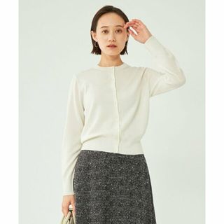 ユナイテッドアローズグリーンレーベルリラクシング(UNITED ARROWS green label relaxing)の【WHITE】ウォッシャブルウール フェイクパール ボタン クルーネック ニット カーディガン(カーディガン)