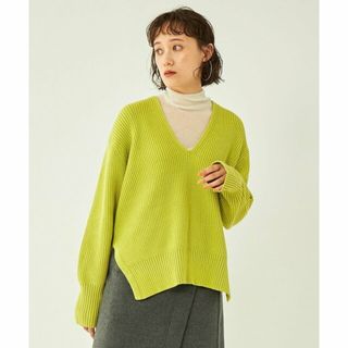 ユナイテッドアローズグリーンレーベルリラクシング(UNITED ARROWS green label relaxing)の【YELLOW】オーバーサイズ Vネック プルオーバー ニット -ウォッシャブル-(ニット/セーター)