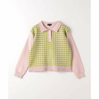 ユナイテッドアローズグリーンレーベルリラクシング(UNITED ARROWS green label relaxing)の【LT.PINK】TJ 幾何柄 ニット プルオーバー 110cm-130cm(その他)