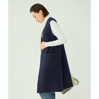 ユナイテッドアローズグリーンレーベルリラクシング(UNITED ARROWS green label relaxing)の【NAVY】FOXブレンド セッケツ ロング ニット ジレ(ベスト/ジレ)