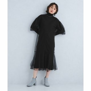 ユナイテッドアローズグリーンレーベルリラクシング(UNITED ARROWS green label relaxing)の【BLACK】シアー ワンピース*ニット セット(ロングワンピース/マキシワンピース)