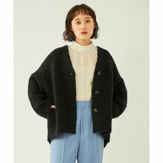 ユナイテッドアローズグリーンレーベルリラクシング(UNITED ARROWS green label relaxing)の【BLACK】ブークレ ダブルフェイス カーディガン(カーディガン)