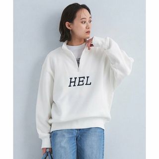 ユナイテッドアローズグリーンレーベルリラクシング(UNITED ARROWS green label relaxing)の【WHITE】ロゴ ハーフジップ プルオーバー スウェット(トレーナー/スウェット)