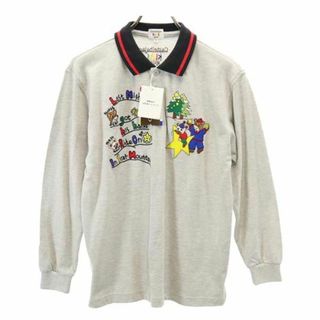 カステルバジャック(CASTELBAJAC)の未使用 カステルバジャック キッズ スポーツ 刺繍 長袖 ポロシャツ S グレー JC de CASTELBAJAC kids sport 鹿の子 キッズ(その他)