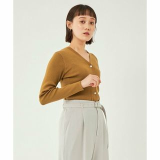 ユナイテッドアローズグリーンレーベルリラクシング(UNITED ARROWS green label relaxing)の【MOCA】<1_OF MINE>リブ フィット Vネック ニット カーディガン -ウォッシャブル-(カーディガン)