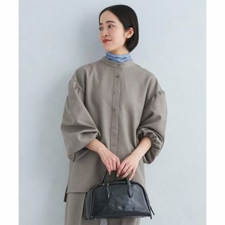 ユナイテッドアローズグリーンレーベルリラクシング(UNITED ARROWS green label relaxing)の【LT.GRAY】ウールライク ソデ ボリューム ブラウス -マシンウォッシャブル-(シャツ/ブラウス(長袖/七分))