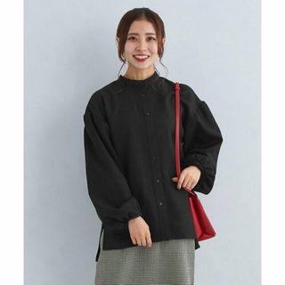 ユナイテッドアローズグリーンレーベルリラクシング(UNITED ARROWS green label relaxing)の【BLACK】ウールライク ソデ ボリューム ブラウス -マシンウォッシャブル-(シャツ/ブラウス(長袖/七分))