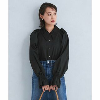 ユナイテッドアローズグリーンレーベルリラクシング(UNITED ARROWS green label relaxing)の【BLACK】【別注】<ELIN >レースカラー ブラウス(シャツ/ブラウス(長袖/七分))