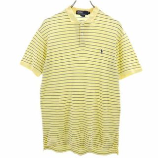 ポロバイラルフローレン ボーダー 半袖 ポロシャツ S イエロー Polo by Ralph Lauren 鹿の子 メンズ(ポロシャツ)