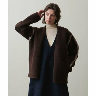 スティーブンアラン(steven alan)の【DK.BROWN】<Steven Alan>シェットランドウール ステッチ ニット カーディガン(カーディガン)