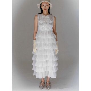 ザラ(ZARA)のbibiy SARA RUFFLED MIDI DRESS(ロングワンピース/マキシワンピース)