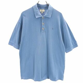 トラサルディ(Trussardi)のトラサルディ イタリア製 半袖 ポロシャツ XL ブルー系 TRUSSARDI メンズ(ポロシャツ)