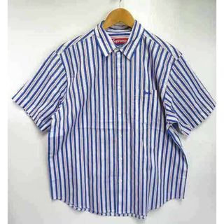 シュプリーム(Supreme)の【中古】Supreme ｼｭﾌﾟﾘｰﾑ　24SS　Loose Fit Multi Stripe S/S Shirt　Blue/Medium　ｼｬﾂ(シャツ)