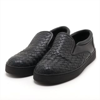 ボッテガヴェネタ(Bottega Veneta)のボッテガヴェネタ イントレチャート レザー スリッポン 41 靴 シューズ スニーカー ビジネス 紳士 ブラック 黒 メンズ EEM AD15-2(スリッポン/モカシン)