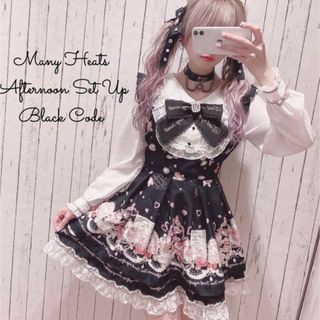 LIZLISA Many Hearts ふるい Afternoontea柄ワンピース LIZLISA Many Hearts ふるい Afternoontea柄ワンピース
