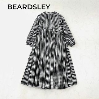 美品✨BEARDSLEY 先染めギャザーワンピース　ギンガムチェック