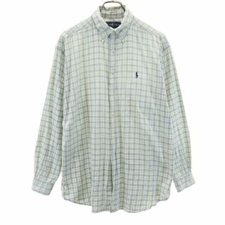 ラルフローレン(Ralph Lauren)のラルフローレン チェック柄 長袖 ボタンダウンシャツ 16-34 ホワイト 他 RALPH LAUREN YARMOUTH メンズ(シャツ)