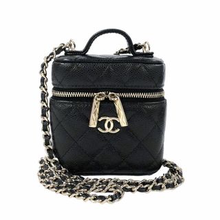 CHANEL - 　シャネル CHANEL ミニバニティ AP2503 ブラック ゴールド金具 キャビアスキン レディース ショルダーバッグ