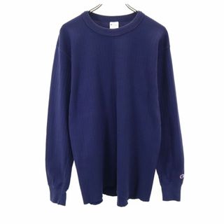 チャンピオン(Champion)のチャンピオン USA製 長袖 リブ Tシャツ L ネイビー Champion ロンT メンズ(Tシャツ/カットソー(七分/長袖))