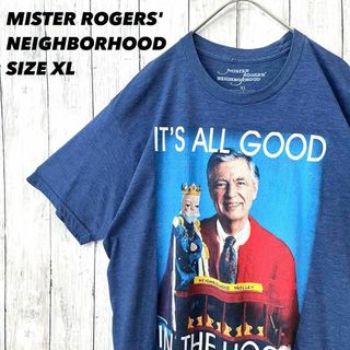 アメリカ古着　ミスターロジャースネイバーフッドプリントTシャツ　サイズXLブルー(Tシャツ/カットソー(半袖/袖なし))