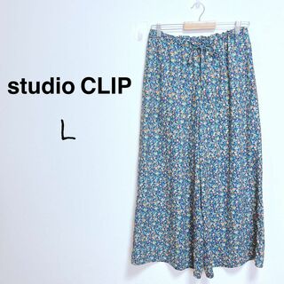 STUDIO CLIP - スタディオクリップ　小花柄ワイドパンツ　リラックス　イージーウエスト【L】