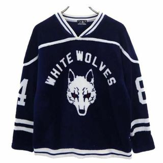 ヒステリックグラマー(HYSTERIC GLAMOUR)のヒステリックグラマー WHITE WOLVES 長袖 ボア カットソー FREE ネイビー系 HYSTERIC GLAMOUR レディース(カットソー(長袖/七分))