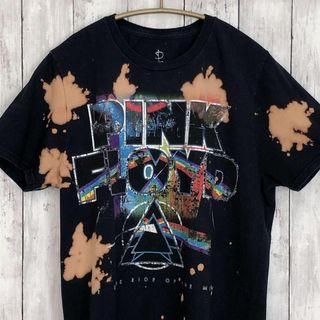 ミュージックティー(MUSIC TEE)のピンクフロイド　タイダイ染め　サイズＳ　バンドＴシャツ　黒ブラック　メンズ古着(Tシャツ/カットソー(半袖/袖なし))