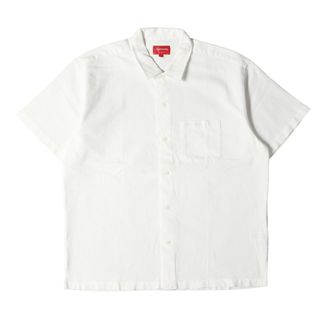 シュプリーム(Supreme)のSupreme シュプリーム シャツ サイズ:L 19SS ピンホール コットン 半袖シャツ Pinhole S/S Shirt ホワイト 白 トップス カジュアルシャツ【メンズ】【中古】(シャツ)